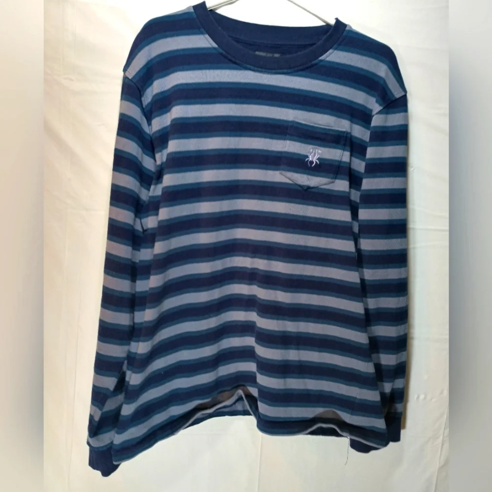 DWFH green, blue, gray men's large long sleeve sweatshirt & spider emblem. - Picture 1 of 8